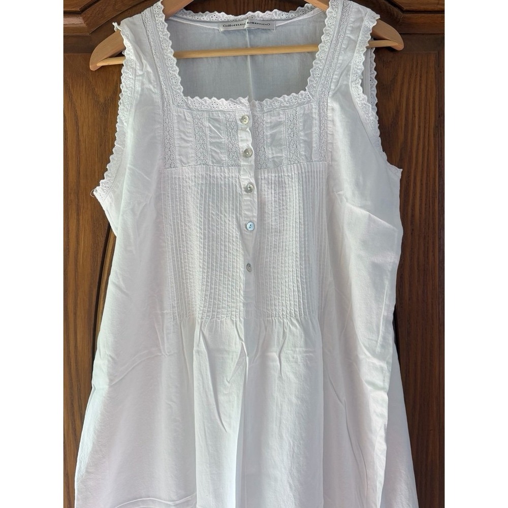 Hopeless Romantic White Cotton Cottage Night Dress Medium Large